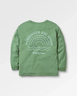Rainbow Recyceltes Baumwolle Oversized Sweatshirt - Dunkles Efeu