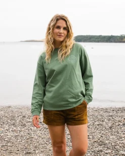 Rainbow Recyceltes Baumwolle Oversized Sweatshirt - Dunkles Efeu