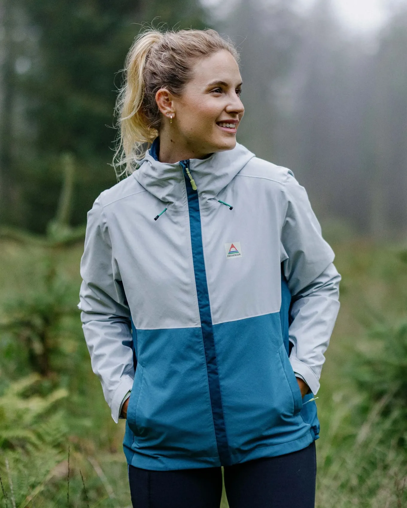 Rainstorm recycelte wasserdichte Jacke - Grau Blau/Blaustahl