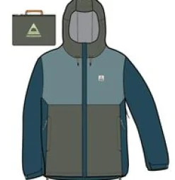 Rainstorm recycelte wasserdichte Jacke - Gezeitenblau/Arktis/Staubige Olive