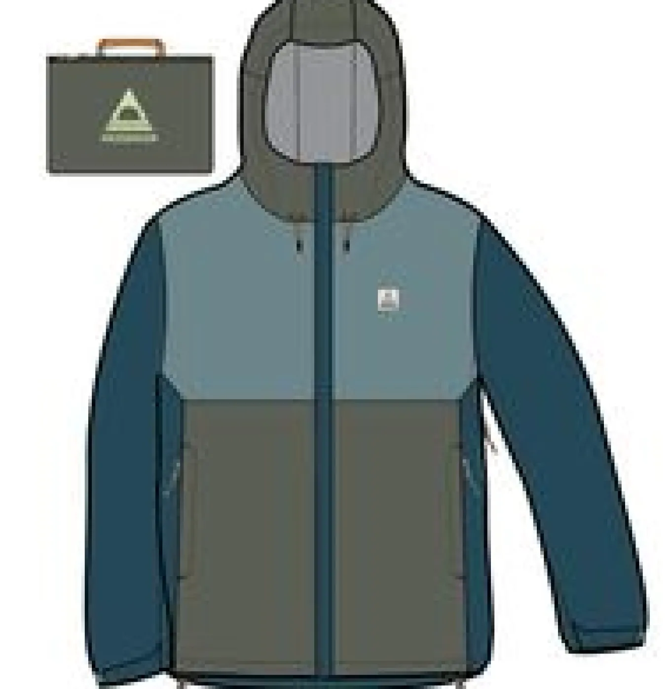 Rainstorm recycelte wasserdichte Jacke - Gezeitenblau/Arktis/Staubige Olive