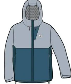 Rainstorm recycelte wasserdichte Jacke - Grau Blau/Blaustahl