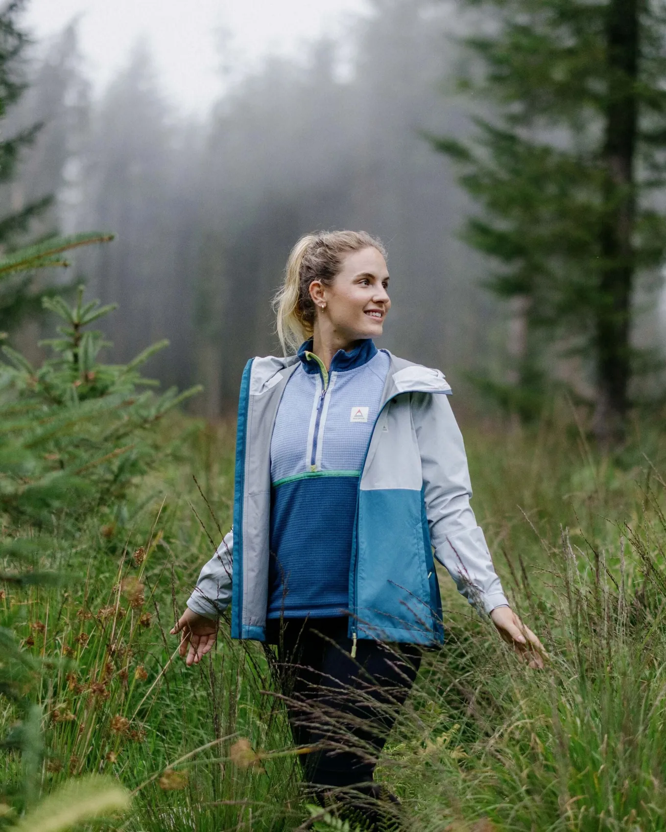 Rainstorm recycelte wasserdichte Jacke - Grau Blau/Blaustahl