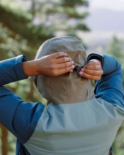 Rainstorm recycelte wasserdichte Jacke - Gezeitenblau/Arktis/Staubige Olive