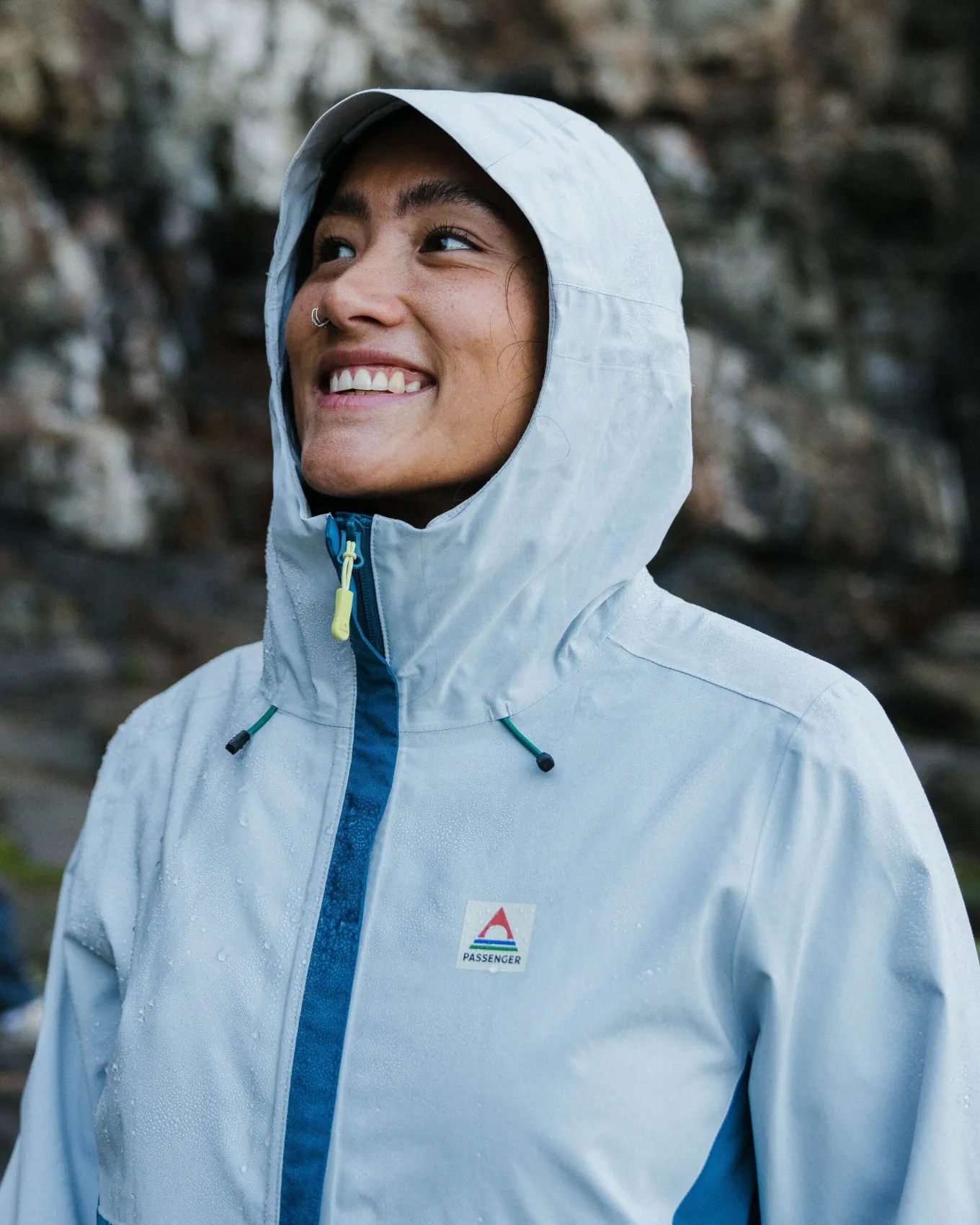 Rainstorm recycelte wasserdichte Jacke - Grau Blau/Blaustahl