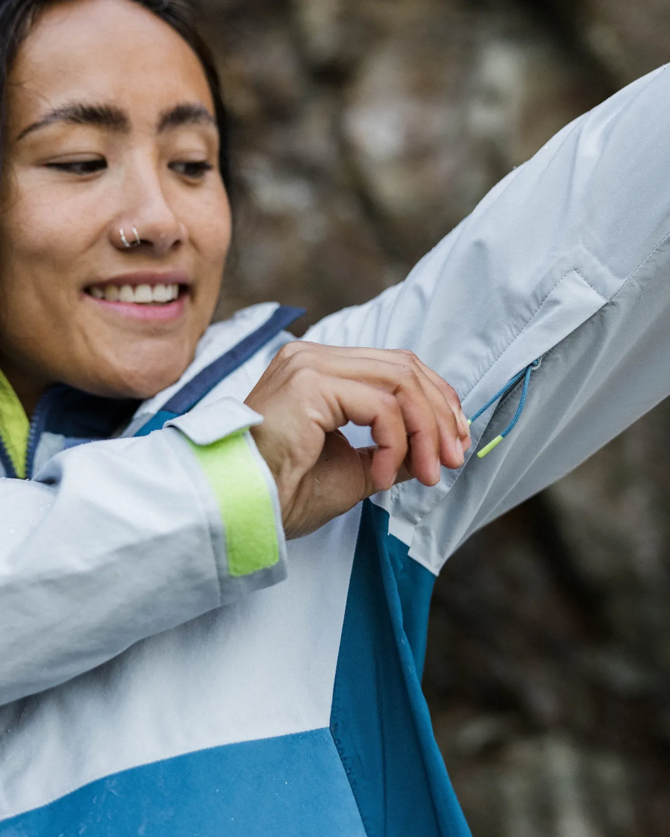 Rainstorm recycelte wasserdichte Jacke - Grau Blau/Blaustahl
