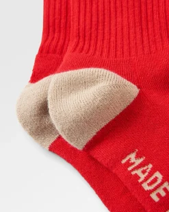 Rambler Natürliche Mittelschwere Crew-Socken - Roter Ocker