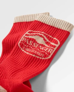 Rambler Natürliche Mittelschwere Crew-Socken - Roter Ocker