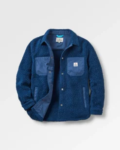 Rappel Recyceltes Sherpa Oversized Hemd - Dunkler Denim