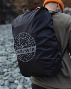 Recycelte wasserdichte Rucksackhülle (18-35L) - Schwarz