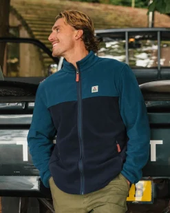 Ridge 2.0 Full Zip Recyceltes Polar-Fleece - Gezeitenblau/Sattes Marineblau