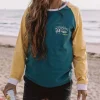 Riser 2.0 recyceltes Baumwoll-Langarmshirt - Blaue Koralle