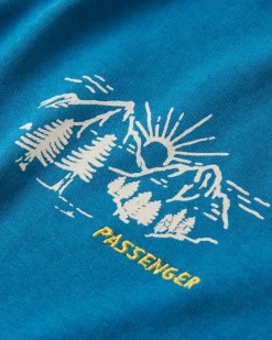 Riser 2.0 recyceltes Baumwoll-Langarmshirt - Blaue Koralle