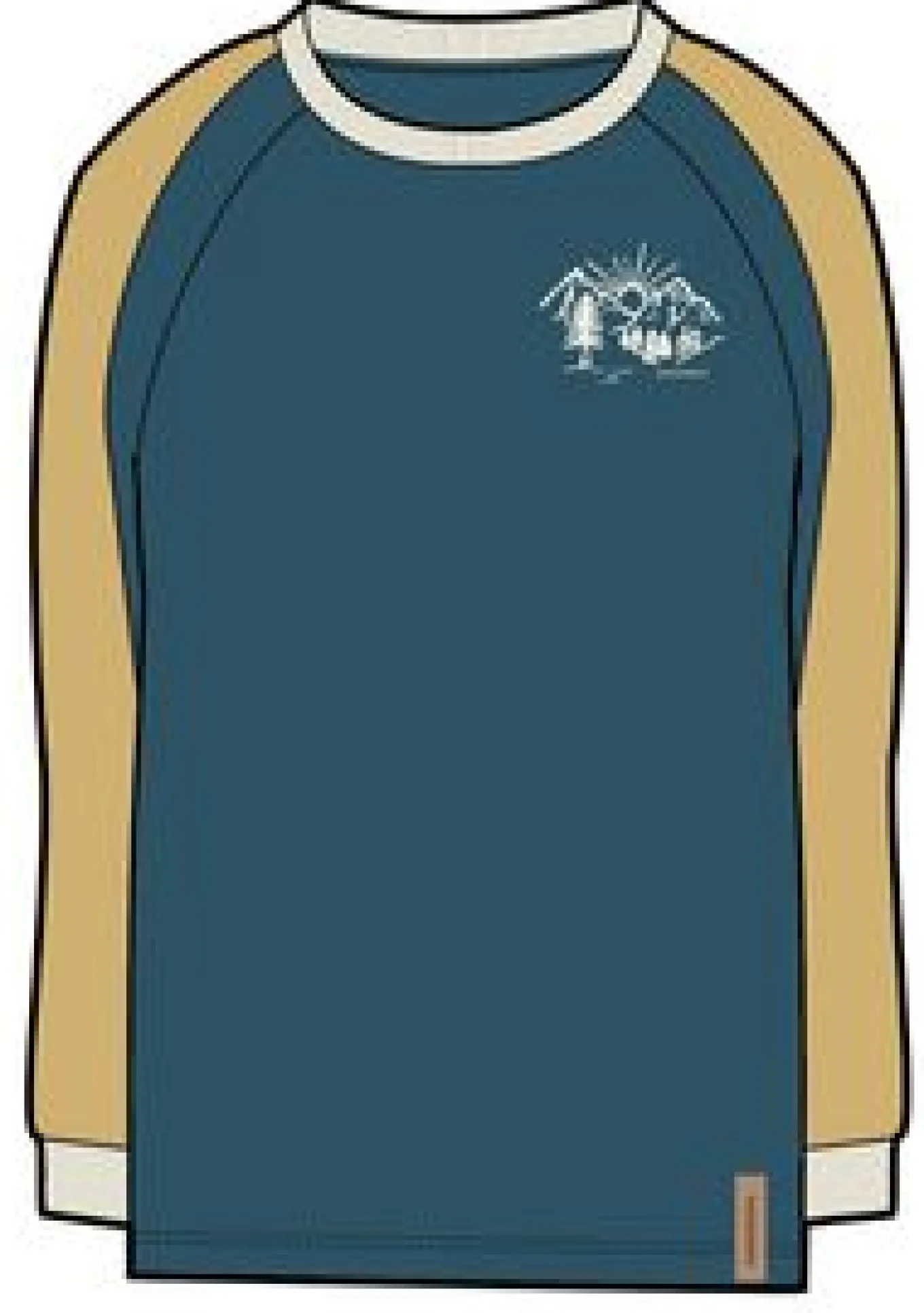 Riser 2.0 recyceltes Baumwoll-Langarmshirt - Blaue Koralle