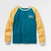 Riser Recyceltes Baumwoll Langarm-T-Shirt - Blaue Koralle