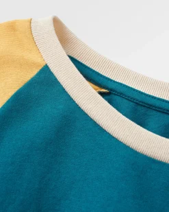 Riser Recyceltes Baumwoll Langarm-T-Shirt - Blaue Koralle