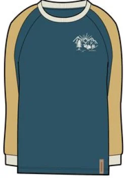 Riser Recyceltes Baumwoll Langarm-T-Shirt - Blaue Koralle