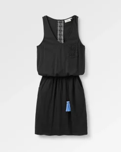 Rivergate recyceltes Baumwollkleid - Schwarz