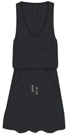 Rivergate recyceltes Baumwollkleid - Schwarz