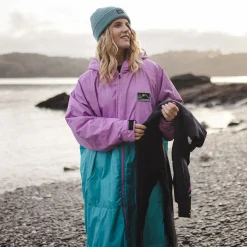 Roaming recycelter Sherpa-Surfponcho - Viridiangrün/Orchidee