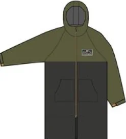Roaming recycelter Sherpa-Surfponcho - Schwarz/ Khaki
