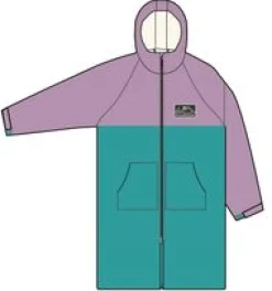 Roaming recycelter Sherpa-Surfponcho - Viridiangrün/Orchidee
