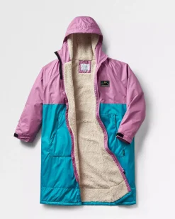 Roaming recycelter Sherpa-Surfponcho - Viridiangrün/Orchidee