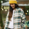 Rootsy 2.0 Bio Langarmshirt - Birke/Regenwald-Karo