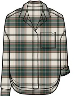 Rootsy 2.0 Bio Langarmshirt - Birke/Regenwald-Karo