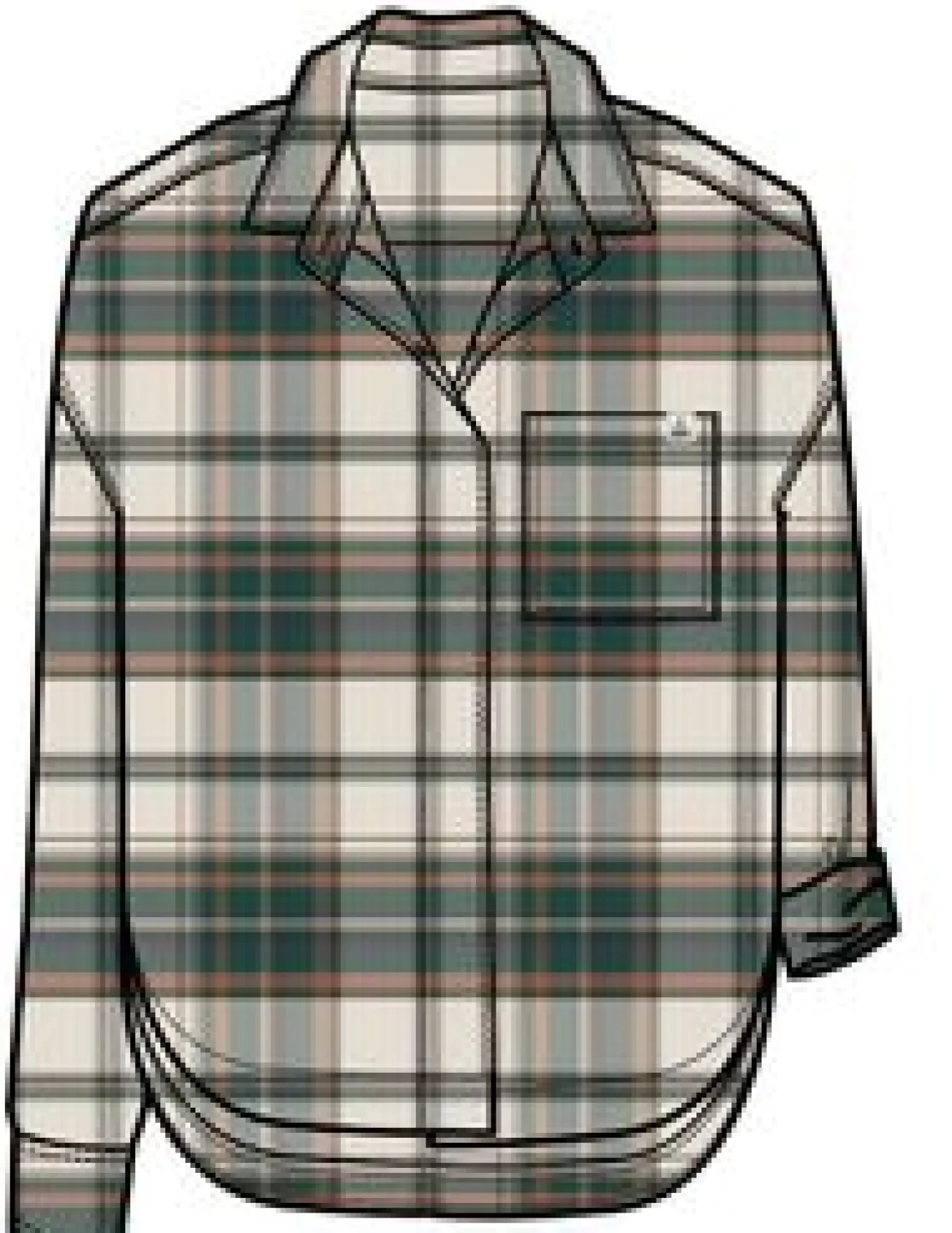 Rootsy 2.0 Bio Langarmshirt - Birke/Regenwald-Karo