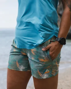 Roundtrip Recycelte Allzweck-Trail-Shorts - Palm Camo Tiefsee
