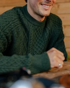 Sandbar Kabelstrickpullover - Tannengrün