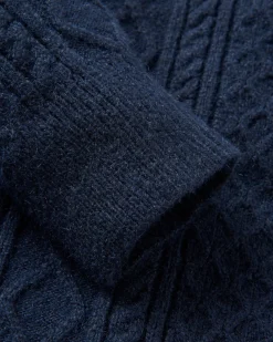 Sandbar Kabelstrickpullover - Tiefes Marineblau
