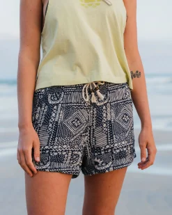 Santosa Gewebte Shorts - Vintage Patchwork Marineblau
