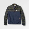 Set Off recycelter Polar 1/4 Zip Fleece - Berg Geo Khaki/Reiches Marineblau