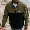 Set Off recycelter Polar 1/4 Zip Fleece - Khaki