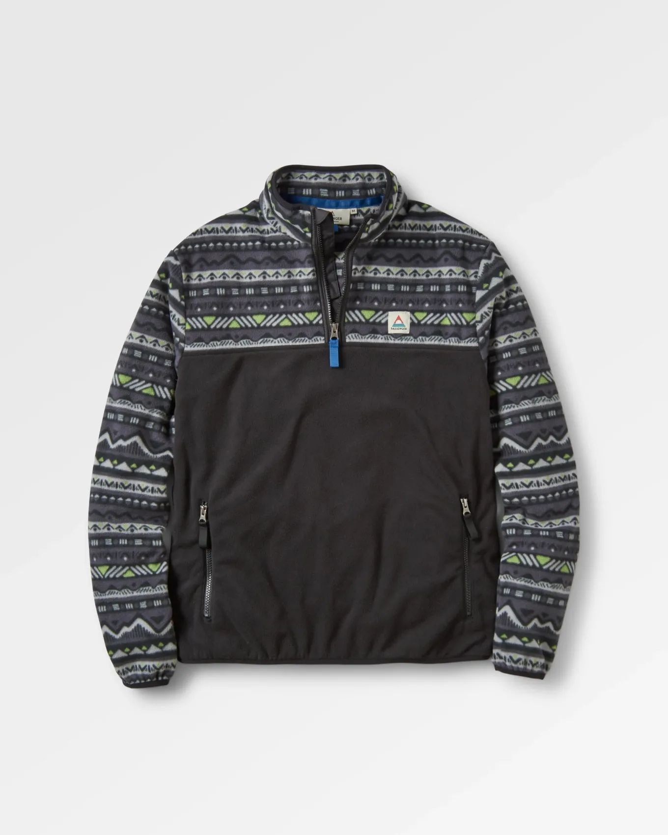 Set Off recycelter Polar 1/4 Zip Fleece - Berg Geo Holzkohle