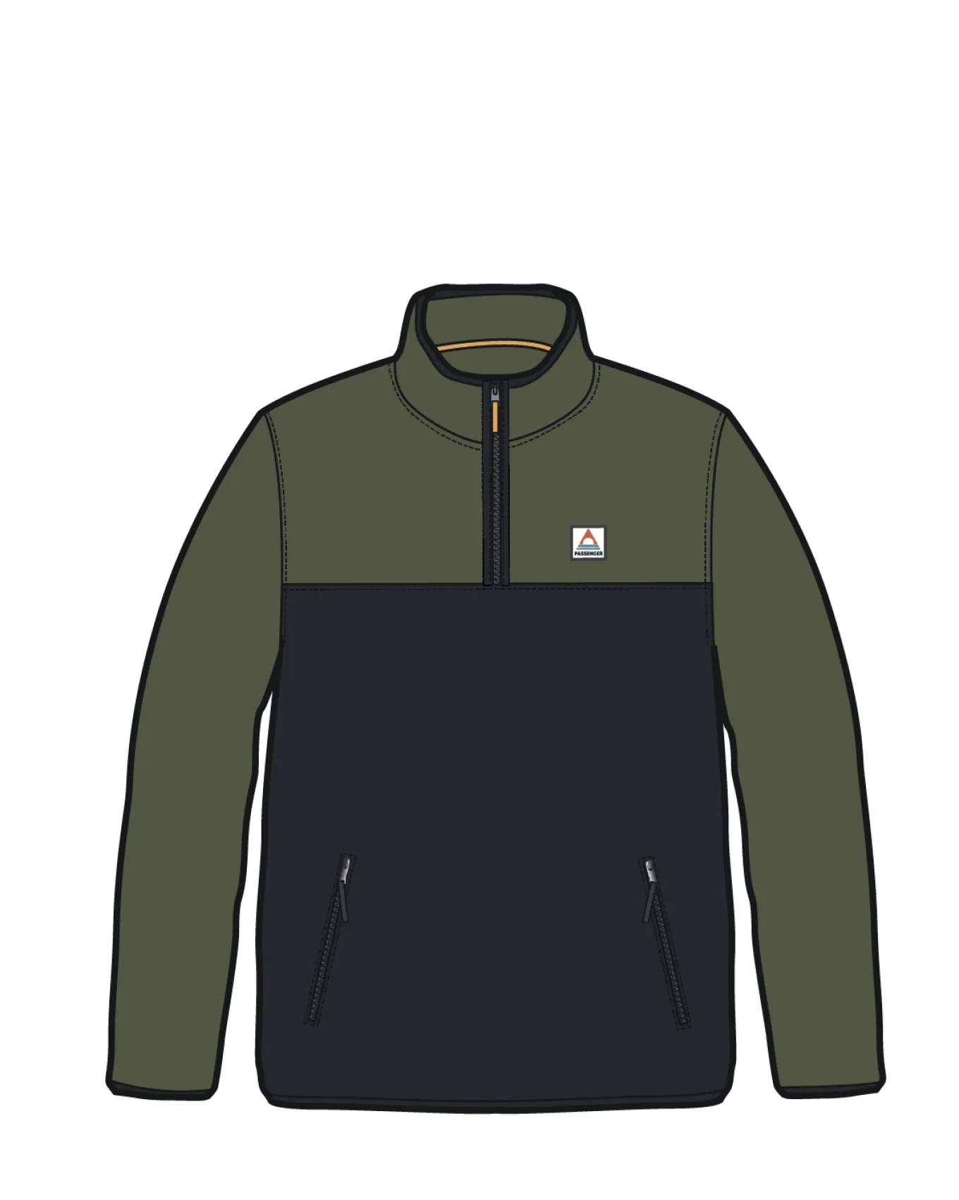 Set Off recycelter Polar 1/4 Zip Fleece - Khaki