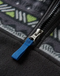 Set Off recycelter Polar 1/4 Zip Fleece - Berg Geo Holzkohle
