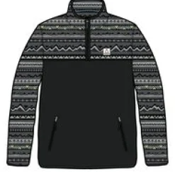 Set Off recycelter Polar 1/4 Zip Fleece - Berg Geo Holzkohle