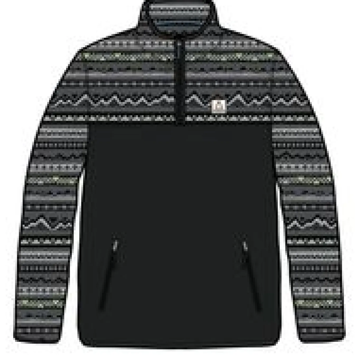 Set Off recycelter Polar 1/4 Zip Fleece - Berg Geo Holzkohle