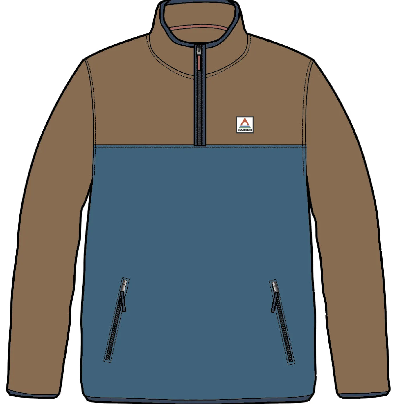 Set Off recycelter Polar 1/4 Zip Fleece - Khaki