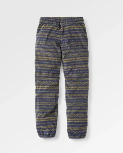 Set off recycelter Polar-Fleece-Jogger - Berg Geo Khaki/Reiches Marineblau