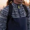 Set Off Recycled Polar 1/4 Zip Fleece - Mountain Geo Stormy Sea