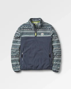 Set Off Recycled Polar 1/4 Zip Fleece - Mountain Geo Stormy Sea