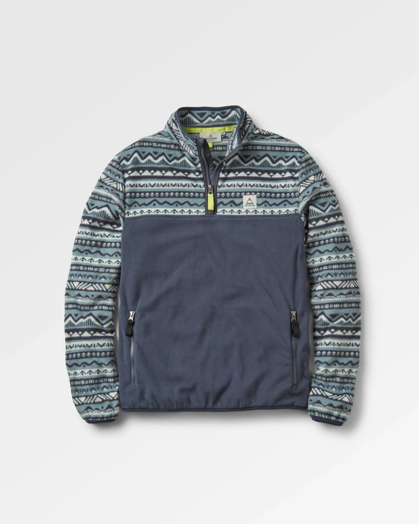 Set Off Recycled Polar 1/4 Zip Fleece - Mountain Geo Stormy Sea