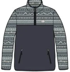 Set Off Recycled Polar 1/4 Zip Fleece - Mountain Geo Stormy Sea