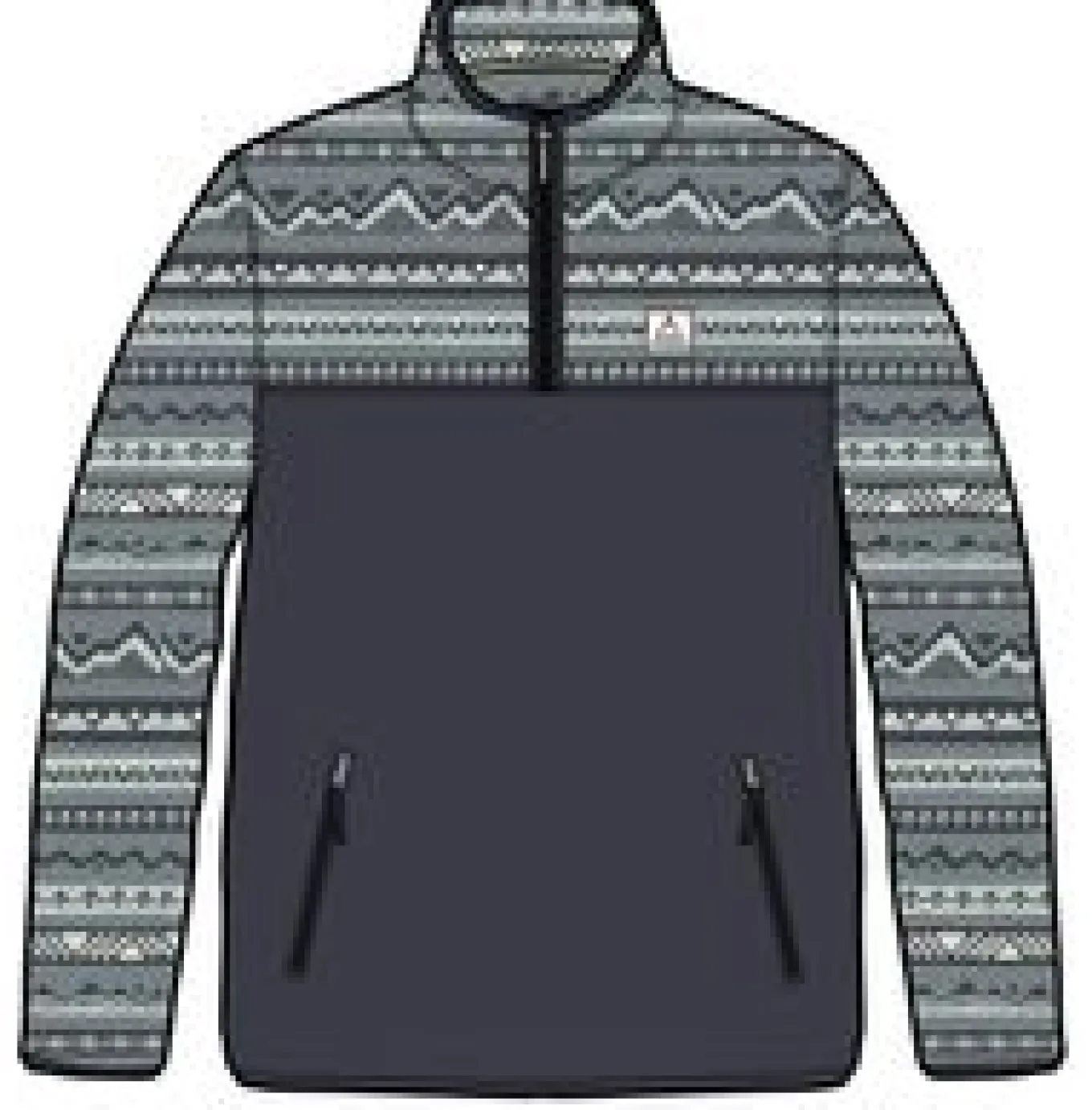Set Off Recycled Polar 1/4 Zip Fleece - Mountain Geo Stormy Sea