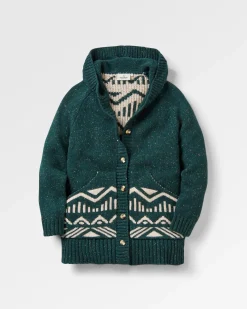 Snoozle Recycelter gestrickter Kapuzencardigan - Regenwald