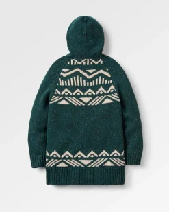 Snoozle Recycelter gestrickter Kapuzencardigan - Regenwald